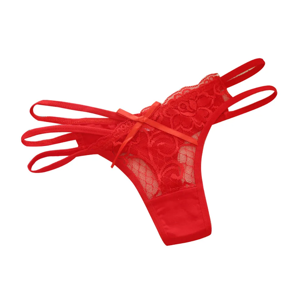 Сексуальное женское Сетчатое Бандажное белье трусики стринги бесшовные с бантом