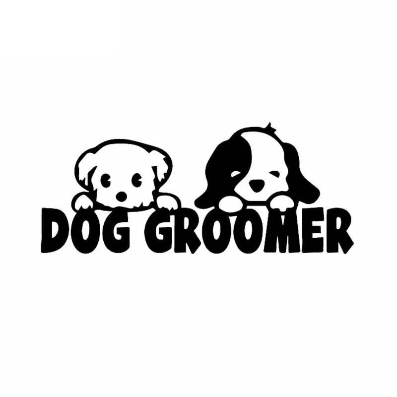 

Funny Dog Groomer Car Decals Fashion Car Decoration Personality Pvc Car Window Waterproof Sticker Black/white, 17cm*7cm
