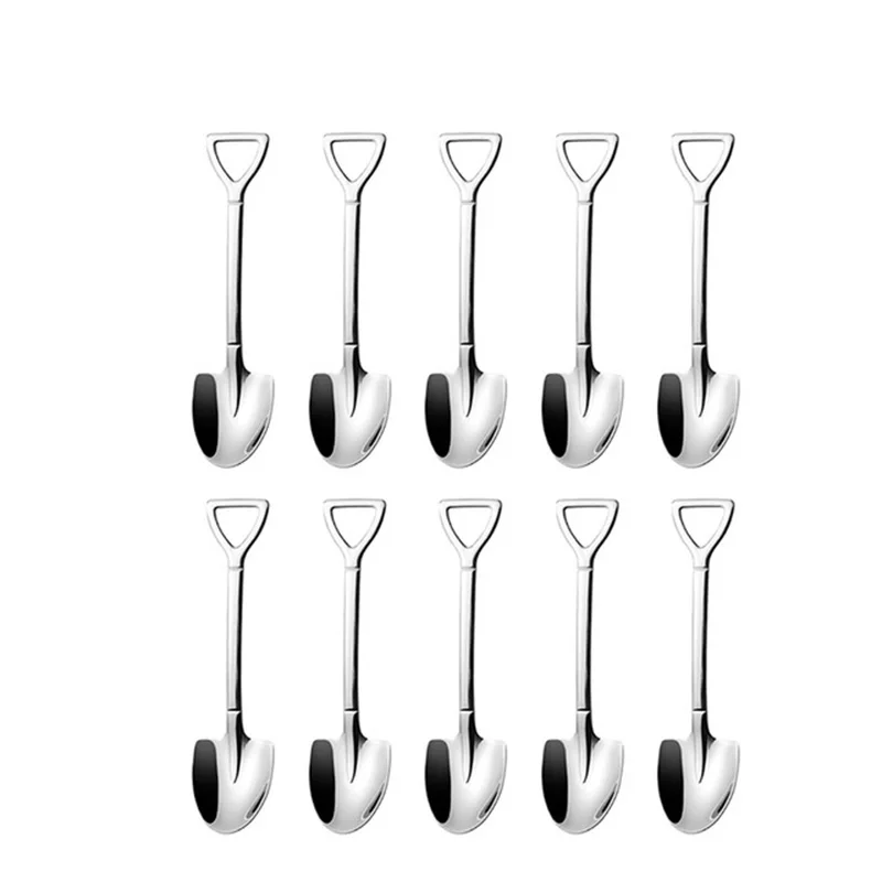 10 шт. Лопата Кофе ложка творческий из нержавеющей стали чайная для мороженого
