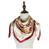 sale items silk polyester scarf square hijabs 90cm bandana bufanda hombre echarpes foulards mujer