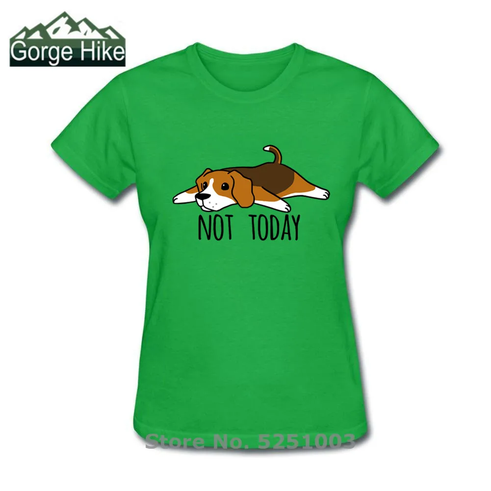 Funny Not Today Beagle Dog T Shirt Women Adult Tops T-Shirts Crewneck 100% Cotton Tee 2020 New Female Camiseta shirt | Женская одежда