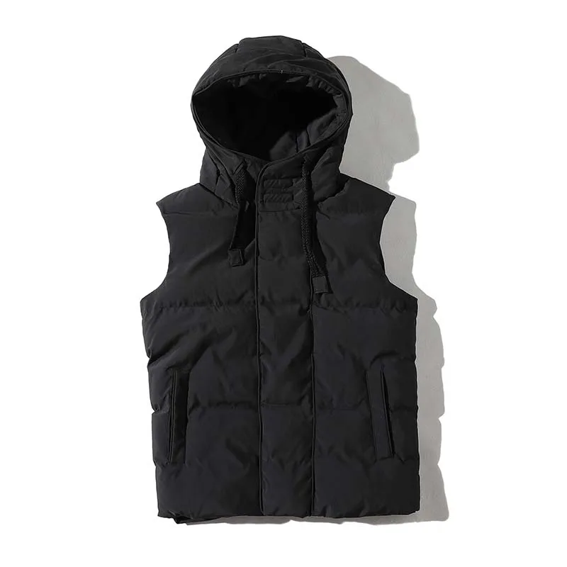 

Autumn Winter new Mens Fashion Men Sleeveless Hooded Jackets Male Vests Thicken Warm Outwear Jacket Waistcoats Clothing ZX