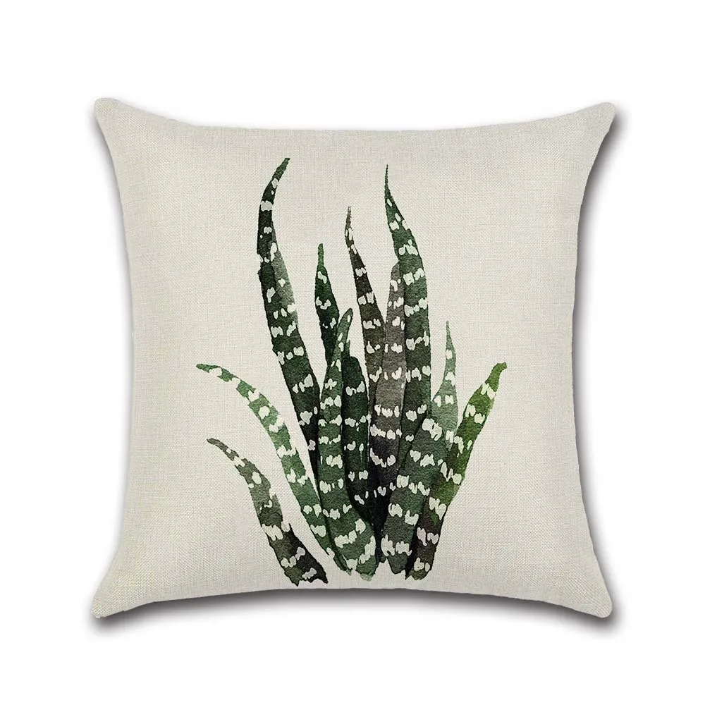 Top Sale Green Leaves Pillow Case Simple Leaf Decorative Pillowcase Pillows Fall Decorations for Home Sofa Cover |