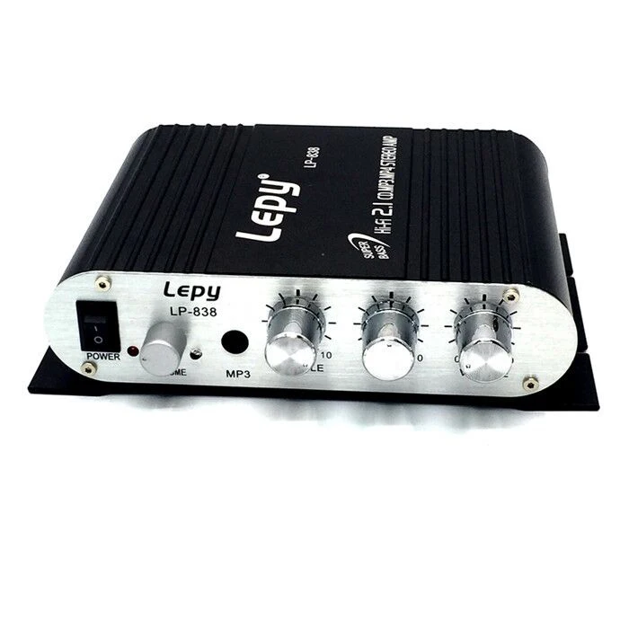 120 шт. в партии 2 1 канальный Lepy LP 838 HIFI стерео цифровой усилитель 12 В Мини авто звук
