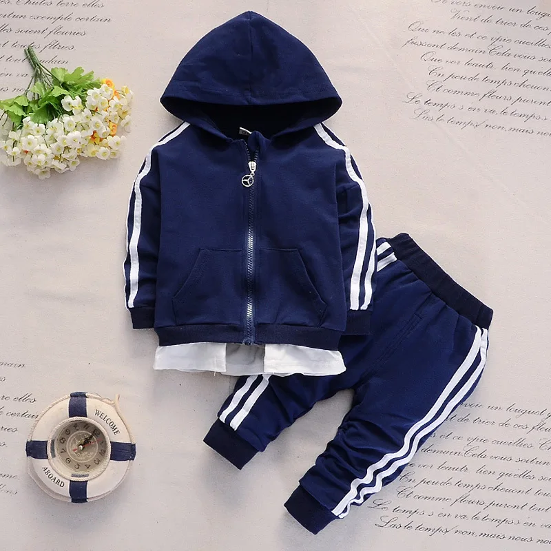 2019 Fashion Autumn Winter Baby Boy Girl Clothes Sets Newborn Tracksuits Zipper Long Sleeve Hooded +Pants 2PCS Kids Colthes Set | Детская