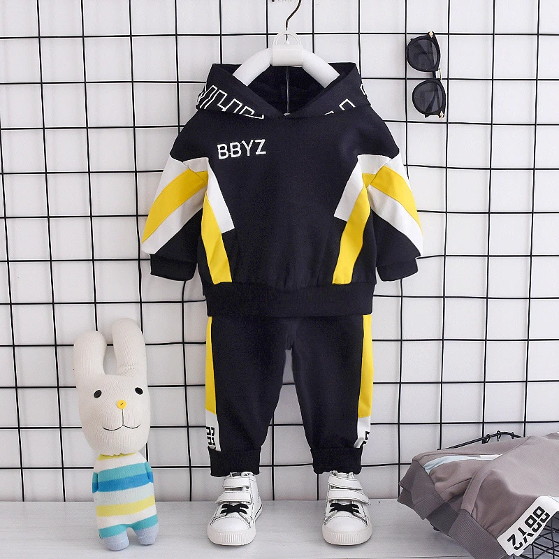 Autumn Baby Casual Tracksuit Children Boys Girls Cotton Hooded T Shirt Pants 2Pcs/Sets Kids Leisure Sport Suit Infant Clothing