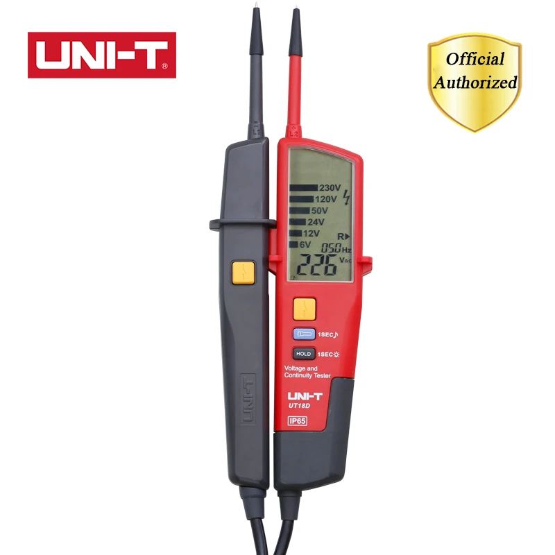UNI-T UT18D Voltage and Continuity Tester AC/DC Voltage Meter metal Detector Waterproof Test Pen Full LCD Display RCD Test