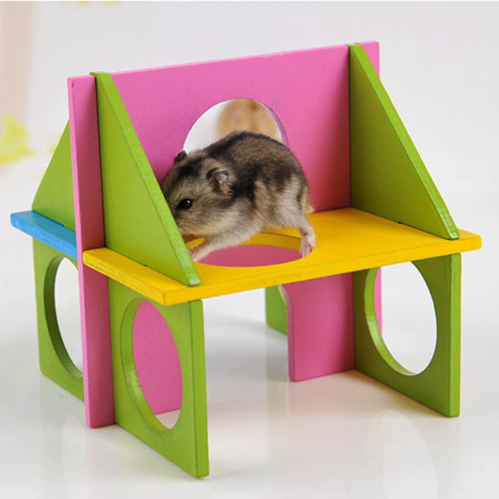 Деревянная игрушка для хомяка забавная натуральная спортивная площадка