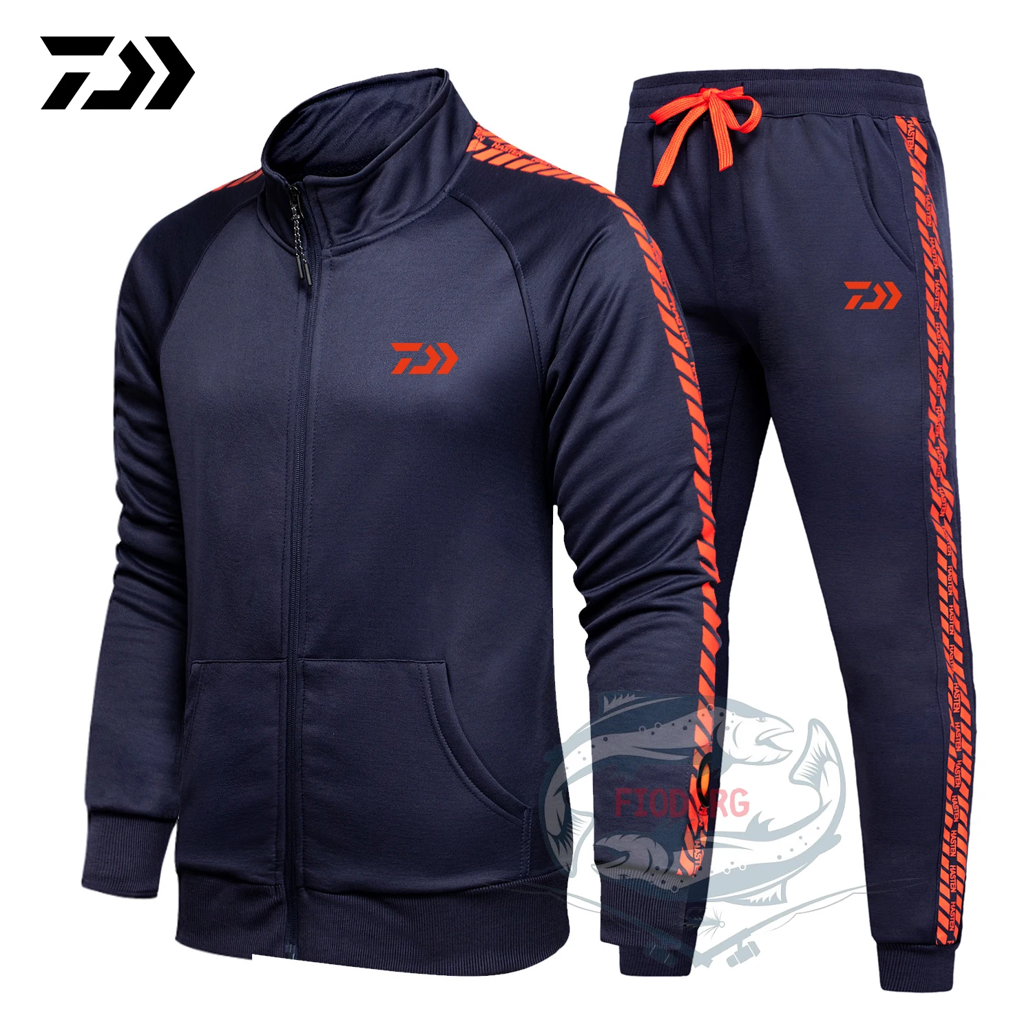 

Daiwa Spring Autumn 2020 Fishing Suit Cotton Outdoor Camping Hiking Sport Set Striped Clothes Fishing Jacket Pants Suit Eurocode