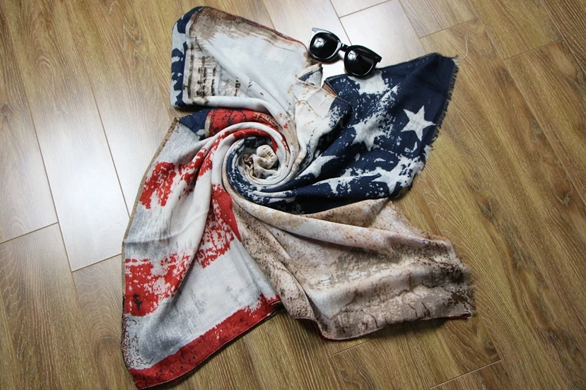 

winter Fashion printing Striped pattern Women's Long scarf Color matching adult Keep warm Big shawl S M