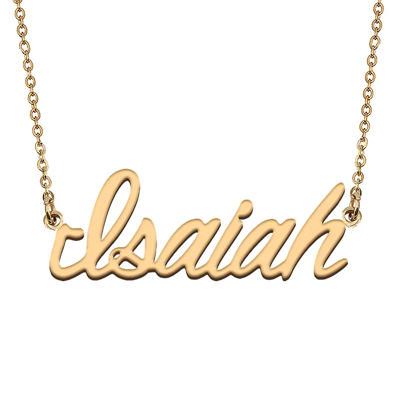 Isaiah Custom Name Necklace Customized Pendant Choker Personalized Jewelry Gift for Women Girls Friend Christmas Present