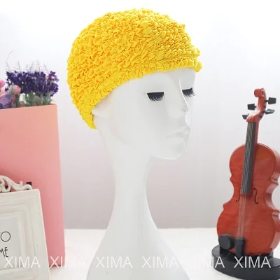 Твердые складки плавать ming cap s для женщин плавать ming cap женские длинные и короткие волосы Удобная защита ушей шапка для плавания для женщин - Цвет: 1