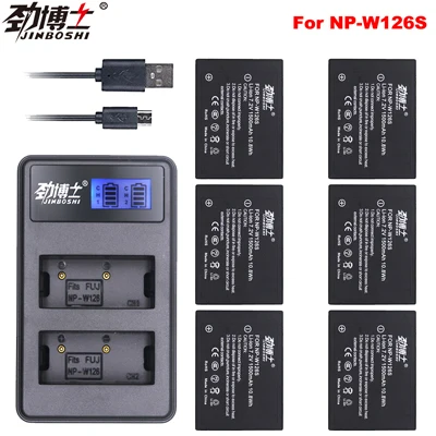6X B and Charger 1500 мА/ч, NP-W126S NP W126S Батарея пакеты для fujifilm fuji X100F XT3 XT2 XT20 XT30 XT1 XT10 XT100 XE2 XH1 XPRO1 X-PRO2 XA10 XA5 - Цвет: 6X B and Charger