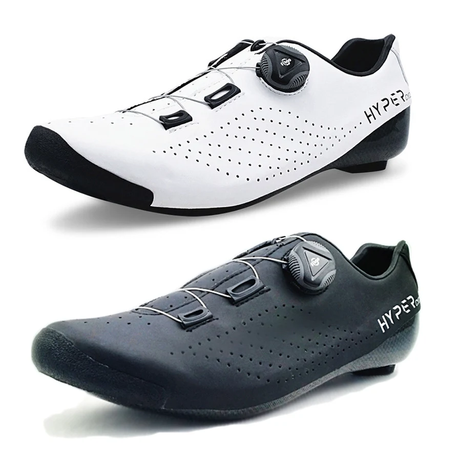 Original HYPER Cycling Shoes Heat Moldable 3K Carbon Fiber Road Bike Sneakers 1 Shoelace Self-locking Thermoplastic Bicycle C08