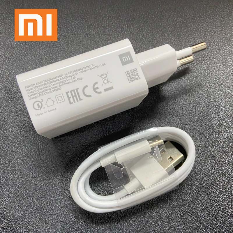 Быстрое зарядное устройство Xiaomi mi 18 Вт EU QC 4 0 турбо адаптер 100 см кабель type c для 9 10
