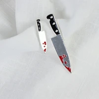 new funny knife blood stud earrings for women punk personality hippop brincos party hot trendy jewelry gifts