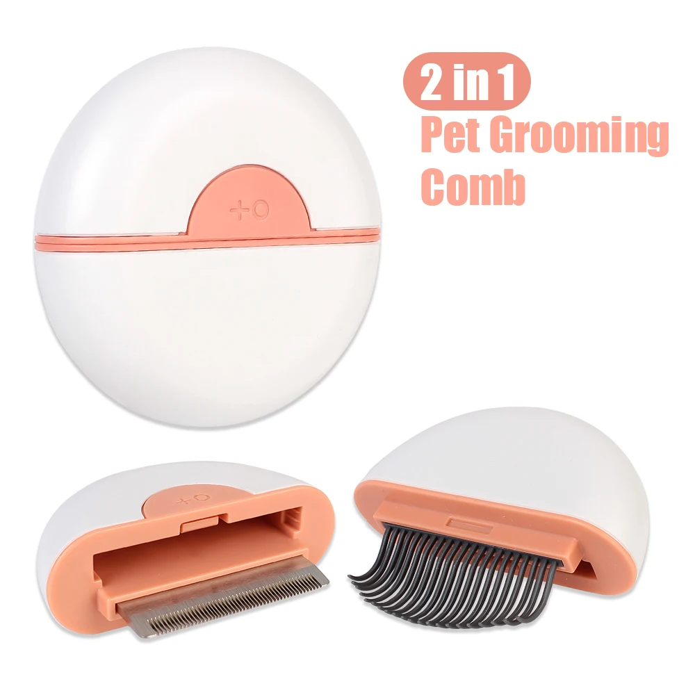 

2 IN 1 Shedding Tools Dogs Massage Comb Pet Supplies Pet Products Pet Grooming Hair Remover Supplies Shedding Grooming Brush
