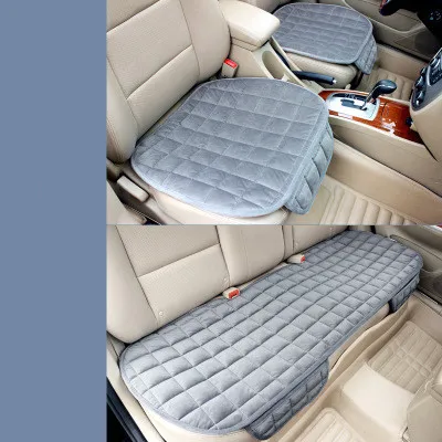 gray1 set Автомобильные чехлы для сидений высокий уровень плюшевые 4 цвета квадратное сиденье коврик протектор автомобильный Стайлинг подушки сиденья автомобиля Нескользящие - Название цвета: gray1 set