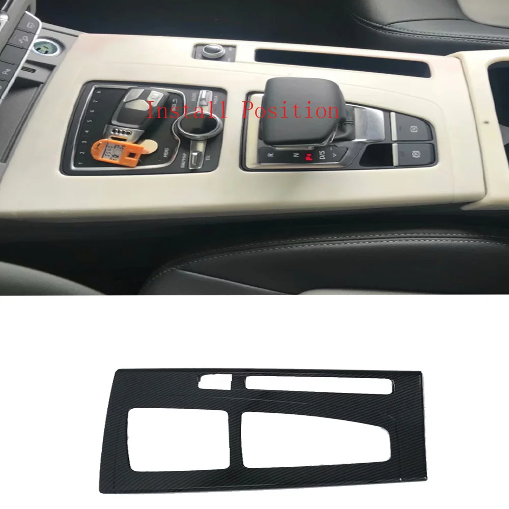 

For Audi Q5 FY 2018 2019 2020 Carbon Fiber Car Gear Shift Panel Cover Car Decoration Trim Interior Accessories Car Styling LHD