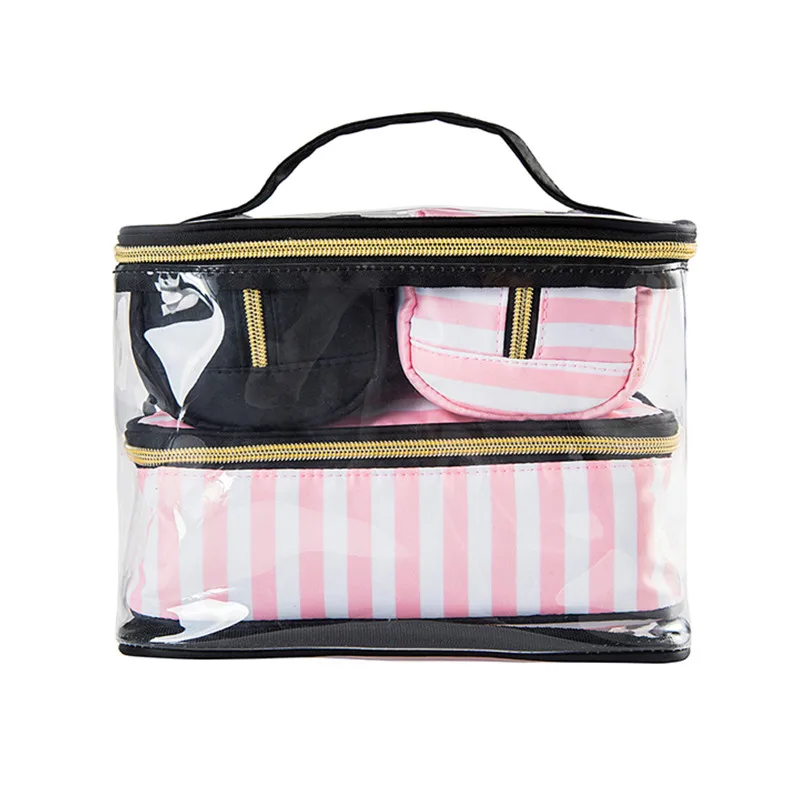 

PVC Lady's Cosmetic Bags Set Portable Makeup Tools Organizer Case Toiletry Vanity Pouch Travel Box Accessories Supply Product