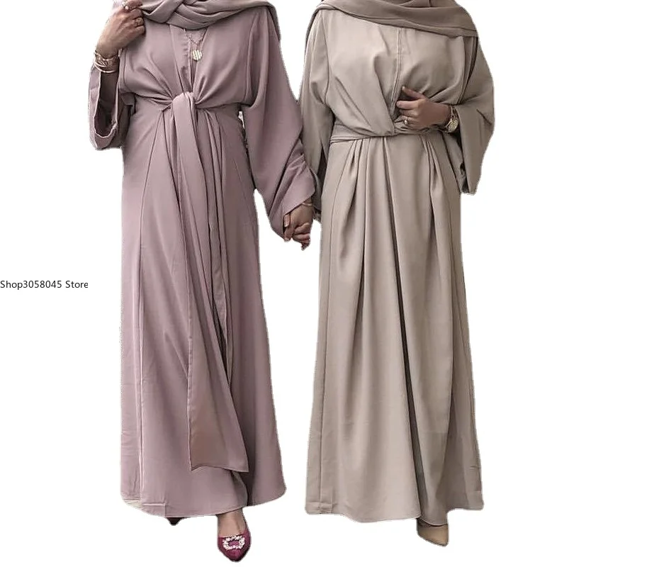 

Обычная абайя, мусульманское платье с запахом спереди, кафтан, мусульманская одежда, африканские Макси-платья для женщин, Vestido Robe Musulman De Mode