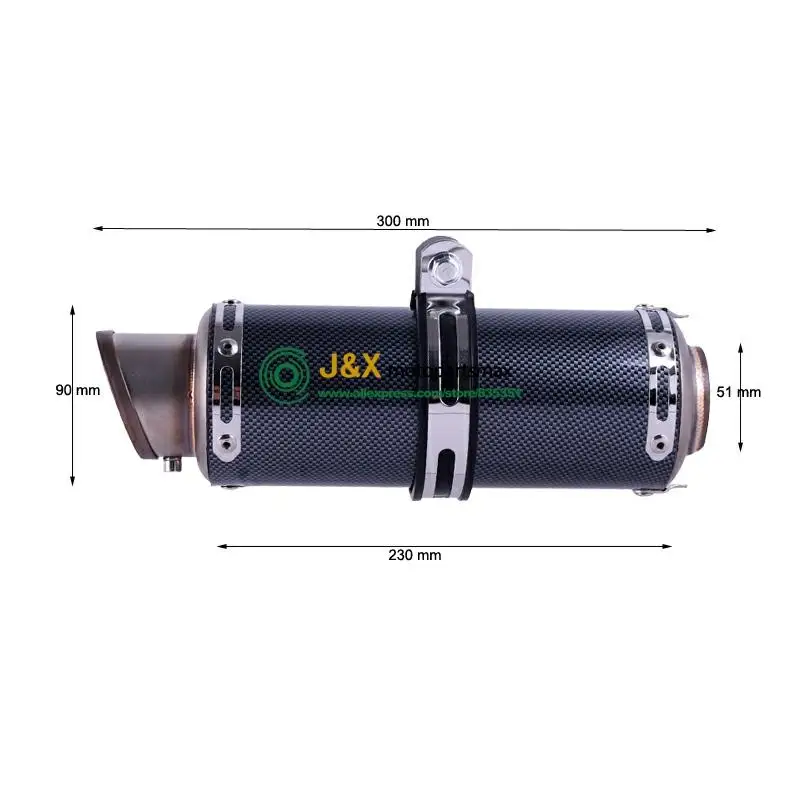 

Universal Motorcycle exhaust Modified Scooter Ak Exhaust Muffle Fit for most motorcycle z800/cbr1000/cbt/srz/t-max/carbon fiber