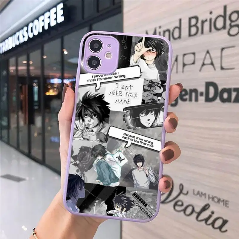 

anime death note cool Phone Case Matte Transparent for iPhone 7 8 11 12 s mini pro X XS XR MAX Plus cover funda