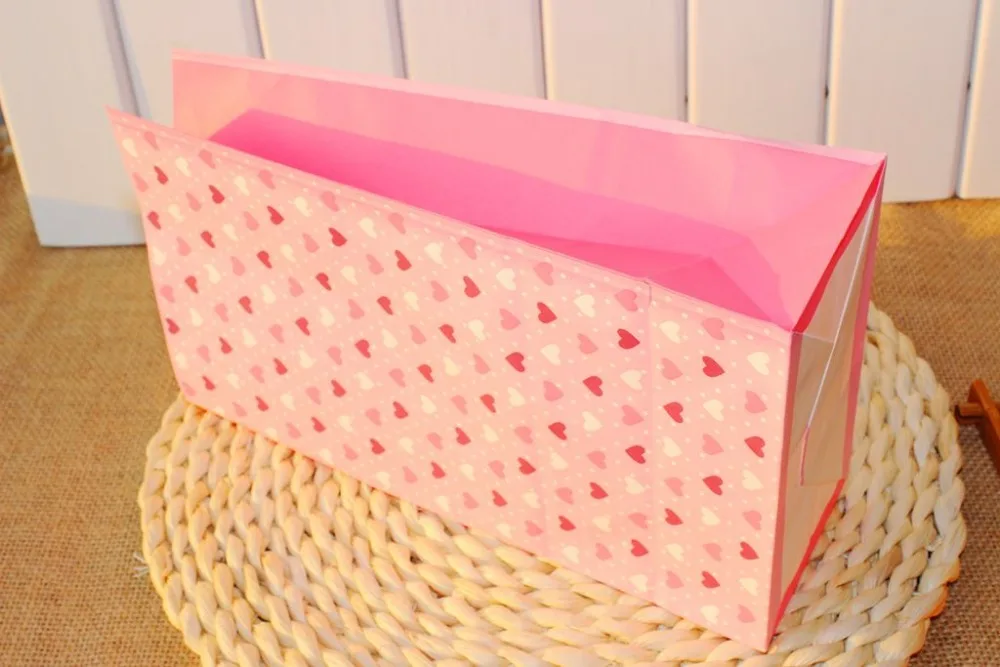 Пакет из крафт-бумаги в форме розового сердца пакеты для сувениров вечеринок