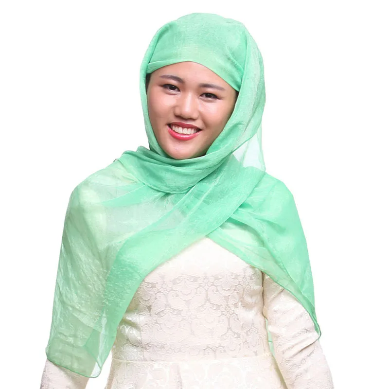 

Imitation Silk Scarf Turban Muslim Fashion Head Wrap Head Scarf Headwraps for Women Fashion Plain Hijabs