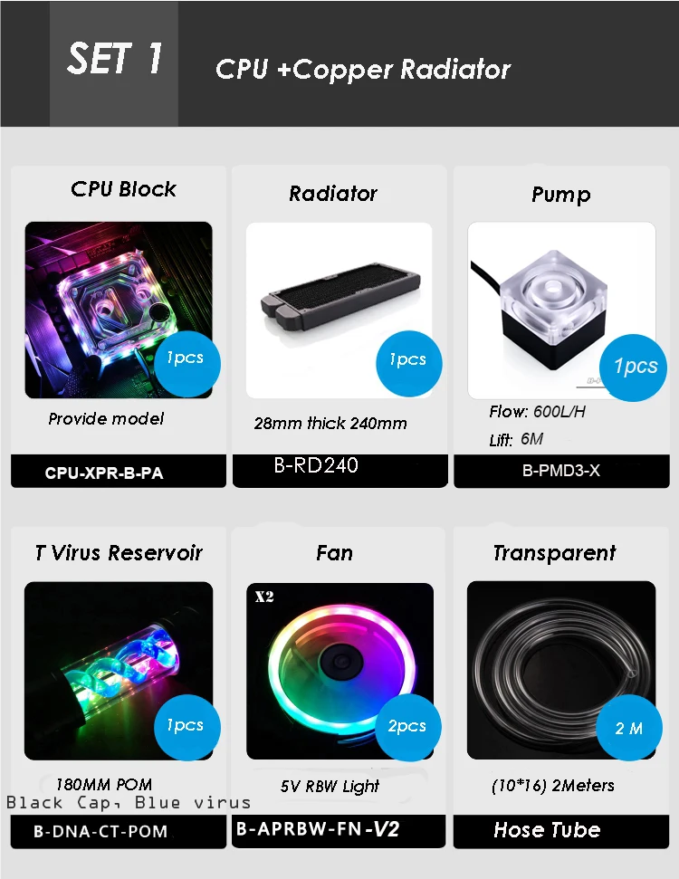 Шланг Bykski с раздельным водяным охлаждением набор Intel AMD фитинги вентилятора насос