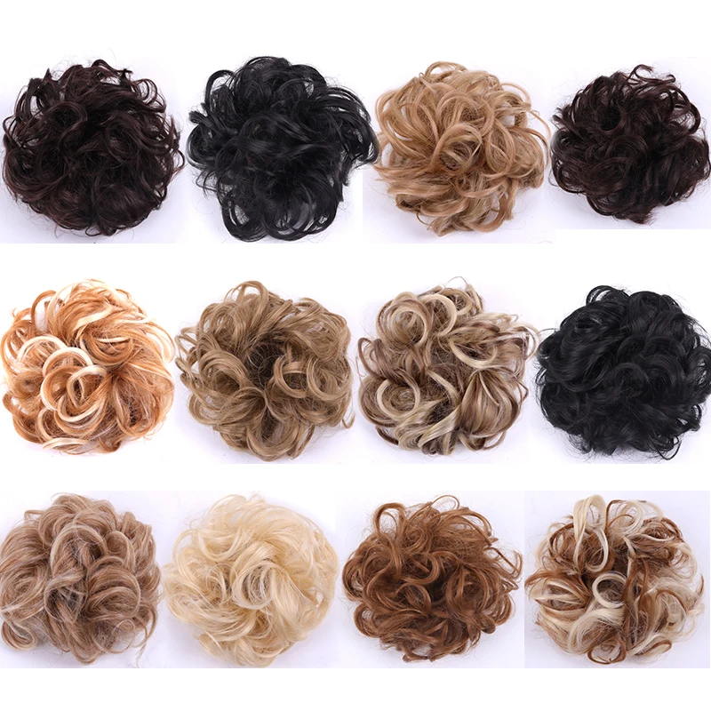 LISI GIRL Women's Curly Chignon With Elastic Rubber Band Synthetic Scrunchie Wrap Hair Messy Bun Hairpieces | Шиньоны и парики