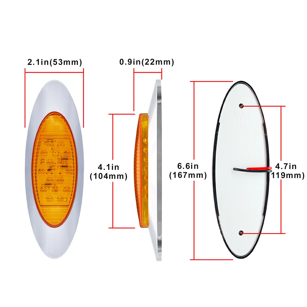 

DC12V Auto Trailer Truck Lorry Lamps Boat Signal Lighting 16LED Side Marker Lights Car External Lights Warning Tail Light