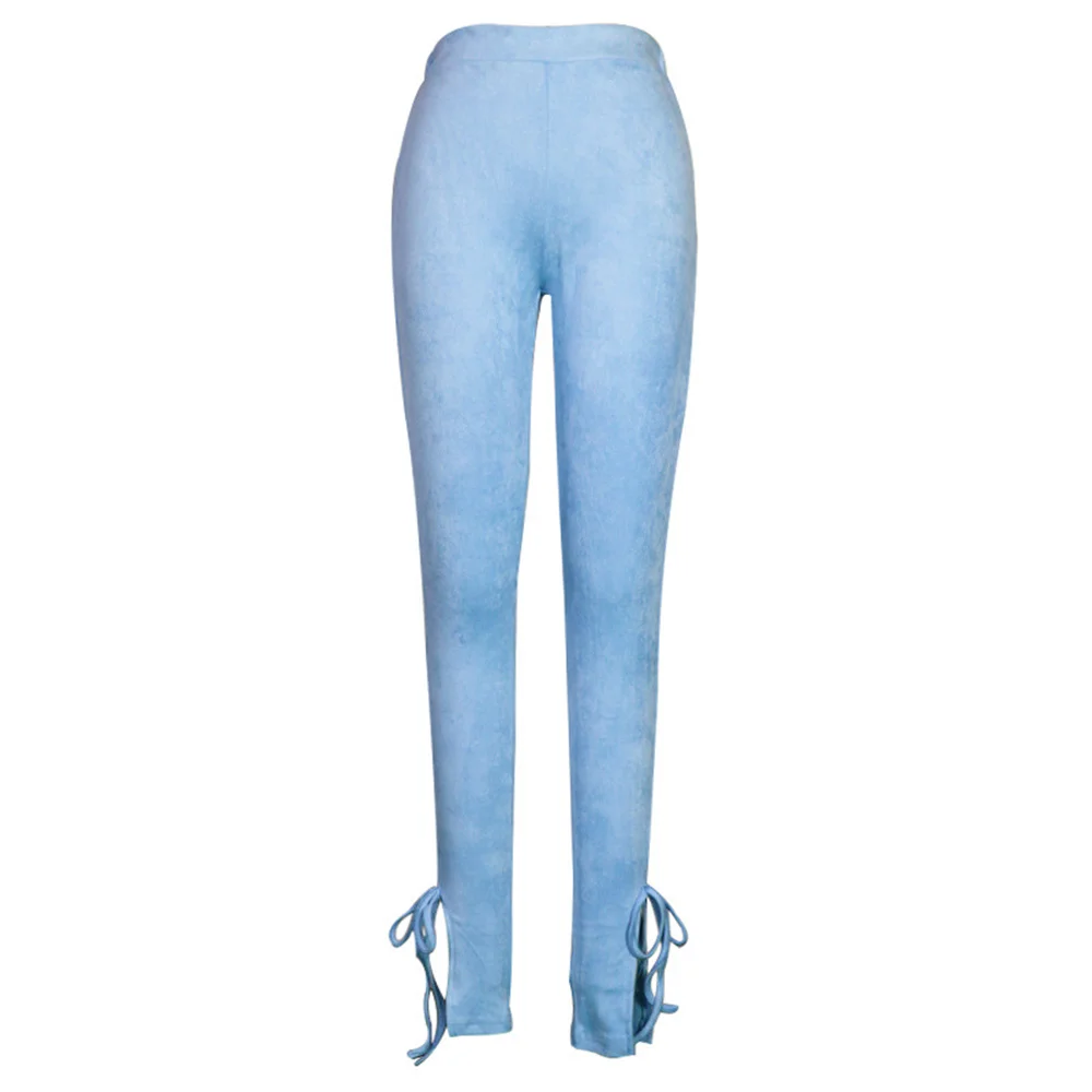 

High Waist Skinny Women Pants Solid Color Split Slim Pants for Women Casual Femme Clothes