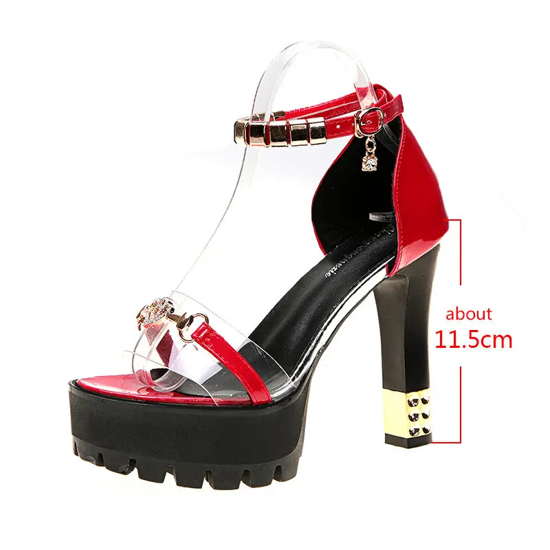 Сандалии женские на платформе и толстом высоком каблуке Босоножки с открытым