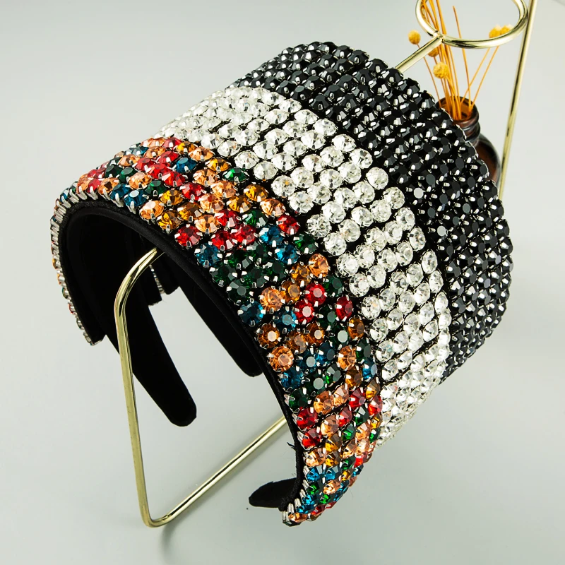 

Женский обруч для волос в стиле барокко, винтажный обруч для волос с разноцветными кристаллами, аксессуар для волос для свадебной вечеринки