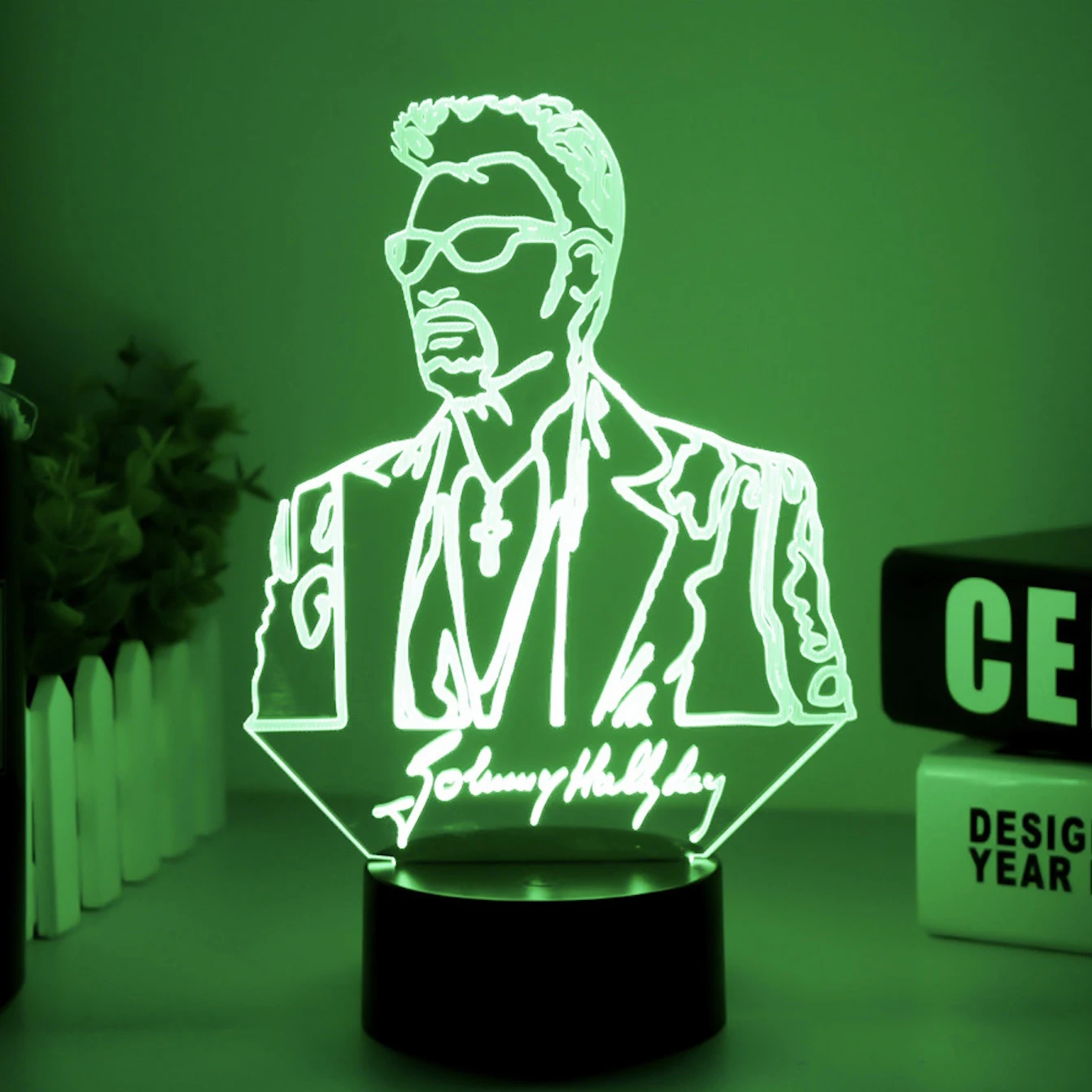 Джонни Холлидей светодиодный ночной Светильник атмосфера украшения комнаты рок