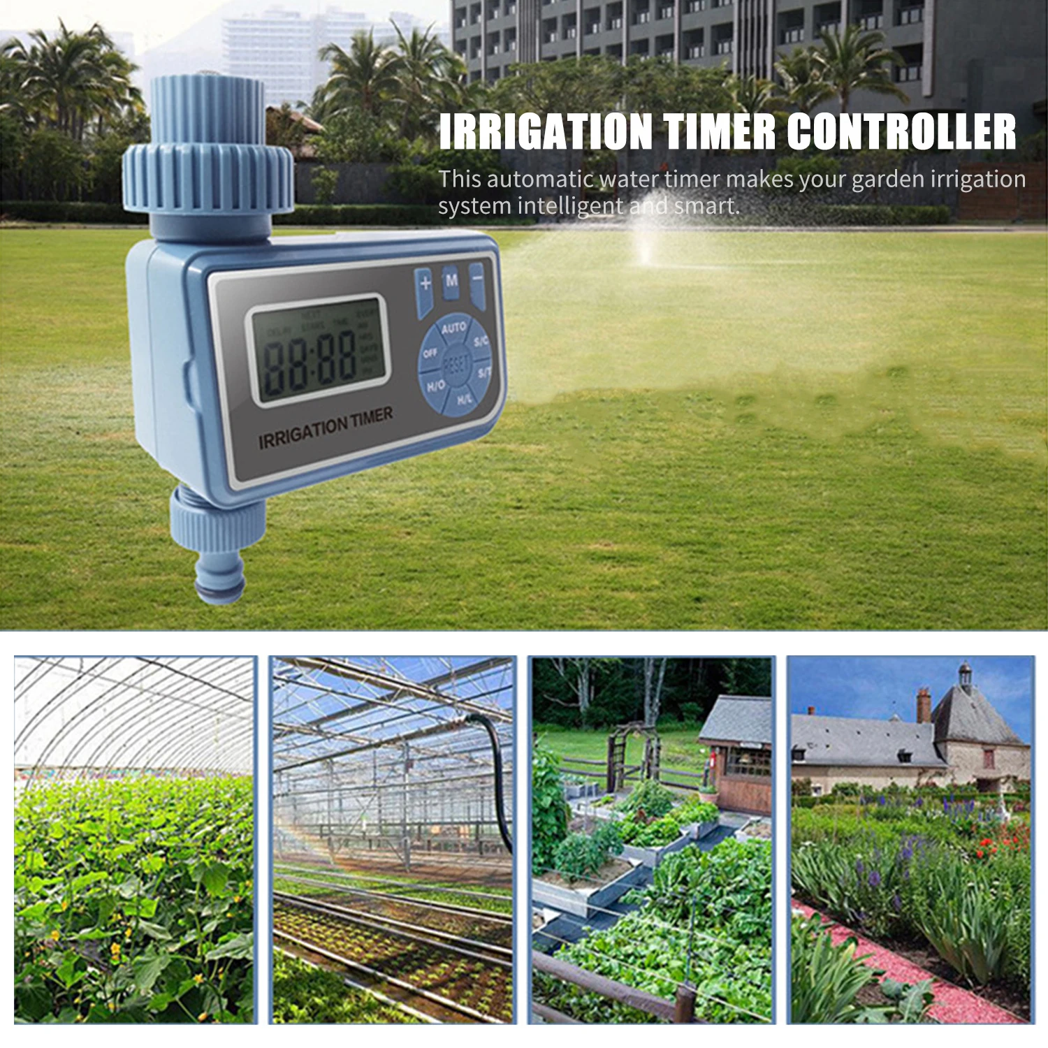 

Программируемый таймер для полива сада, водонепроницаемый садовый таймер для полива с ЖК-дисплеем
