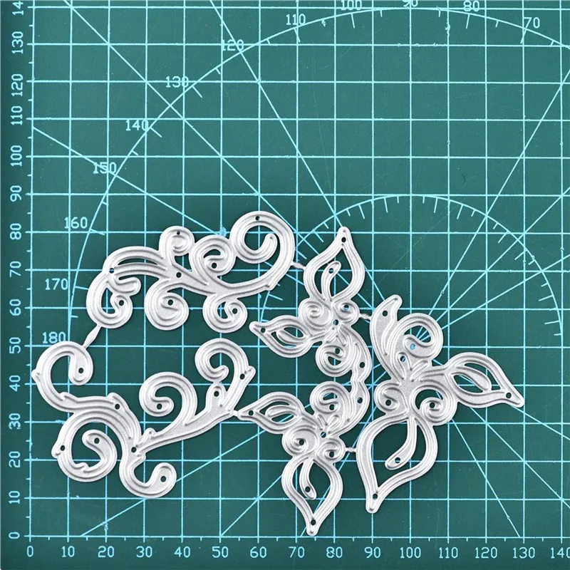 DiyArts цветок лист рамка металла резки штампы Кружева прямоугольник DIY