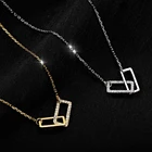 Новинка, ожерелья-подвески из искусственного циркония с двойным цирконием, подарок для девушки