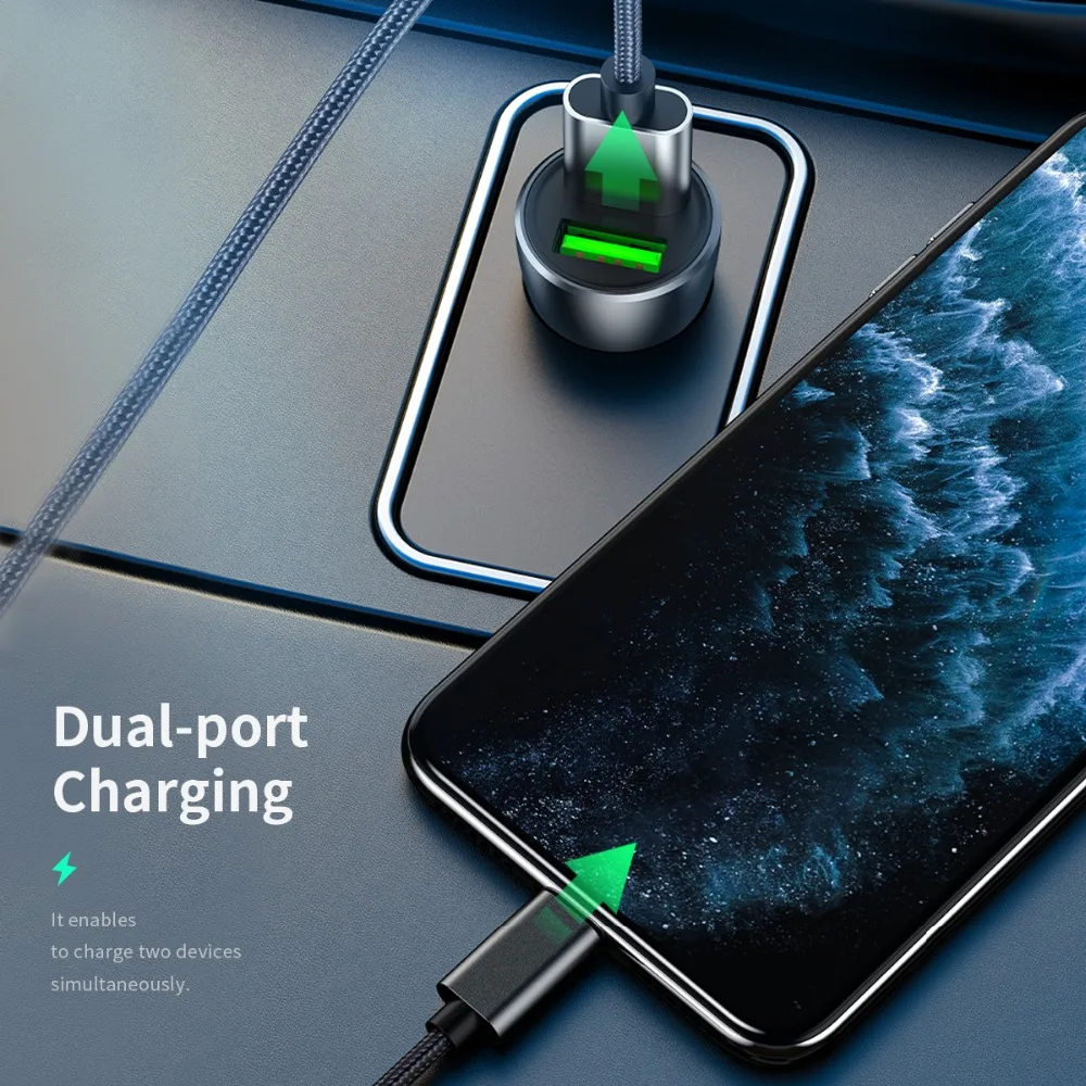Пространства рок с двойным портом USB быстрое автомобильное зарядное устройство