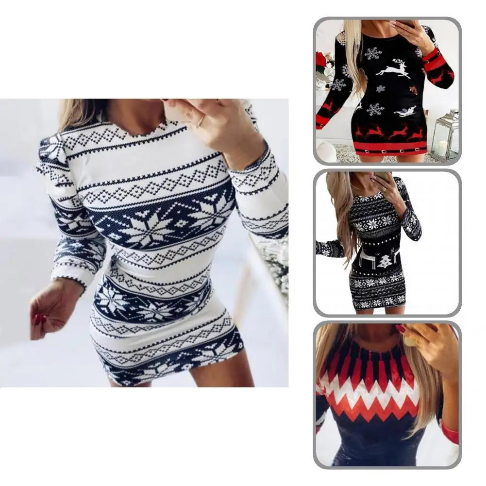 

Modern Clear Printing O-neck Short Dress Women Dress 5 Sizes Charming