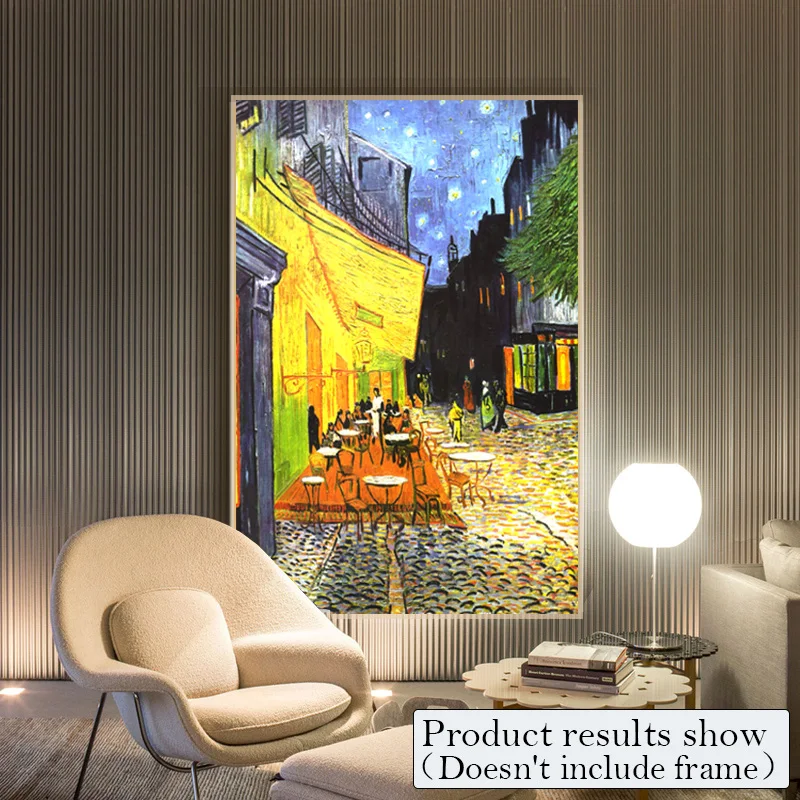 Famouswriter Ван Гога работы в ночное время кафе под карнизом копия плакаты и отпечатки