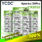 24 шт., Литиевые кнопочные элементы питания YCDC 3V CR 2032, CR2032 DL2032 KCR2032 5004LC