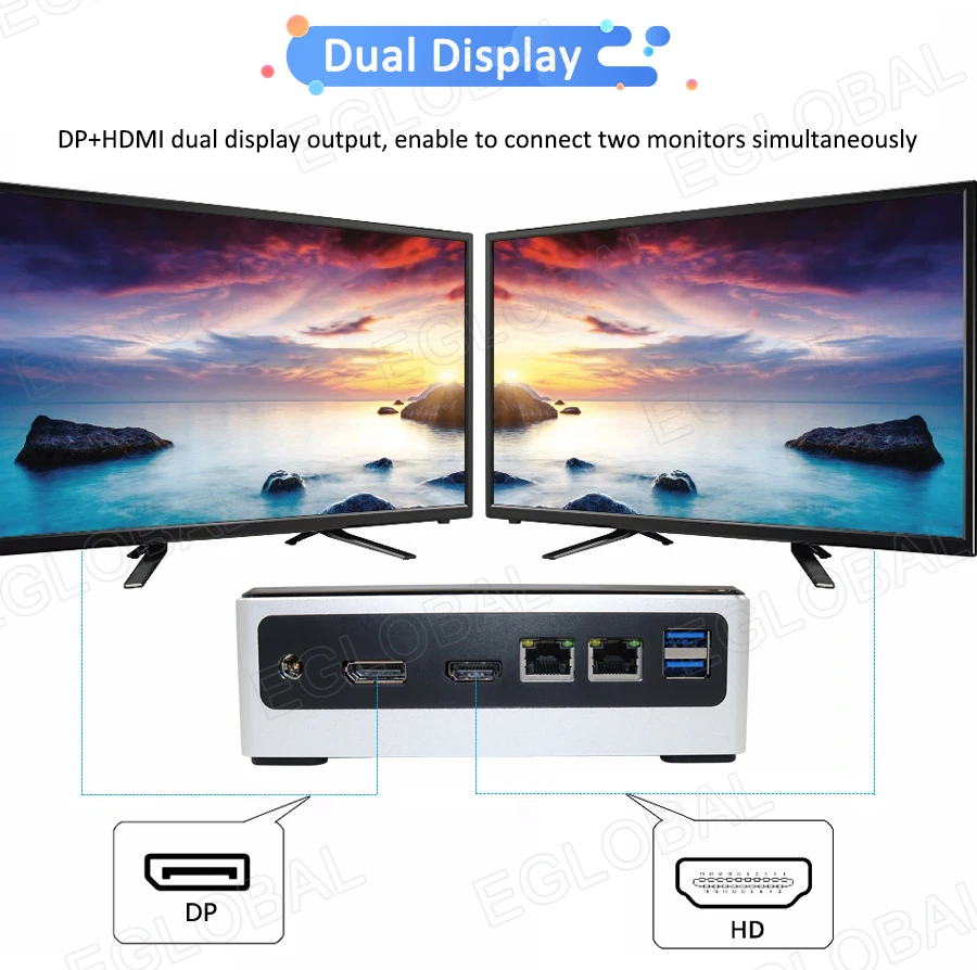 Eglobal 10-го поколения мини-ПК Gamer Intel i7 10510U Barebone 2 * DDR4 Windows 10 NUC настольный компьютер Win10