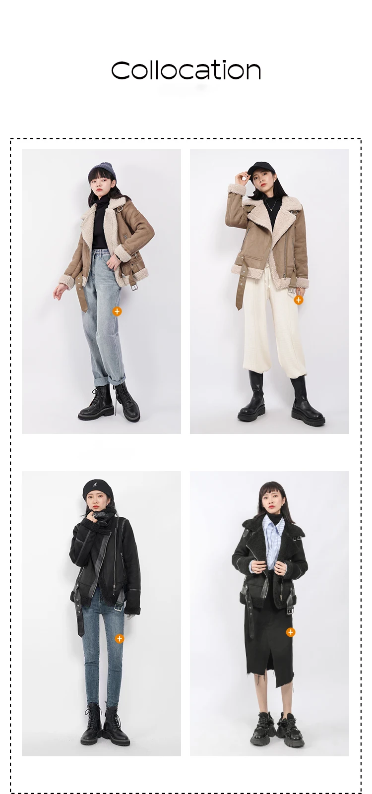 

Fur All In One Short Coat Women's Autumn And Winter Loose Grain Velvet Casual Motorcycle Coat Doudoune Casaco Feminino Cappotto