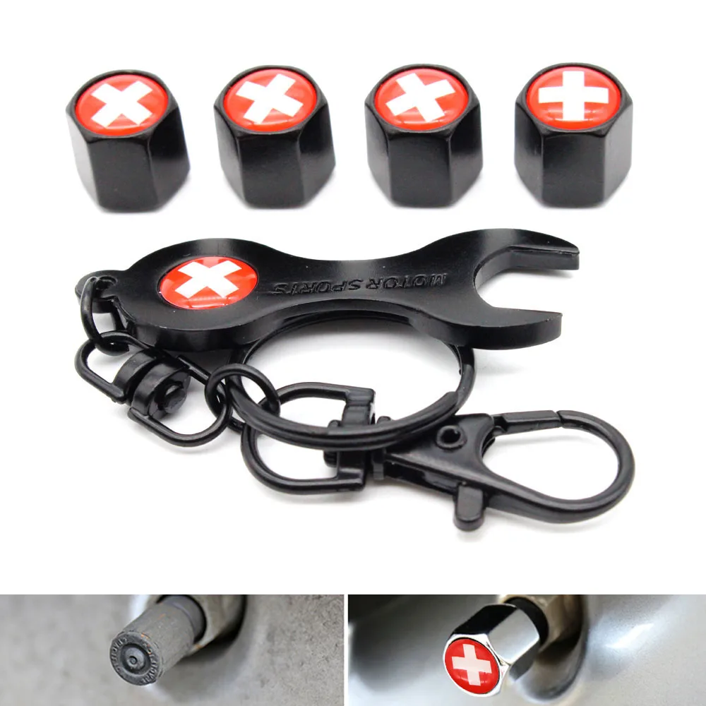 DSYCAR 5 шт./компл. герб в швейцарском стиле с флагом противоугонная эмблема колпачки