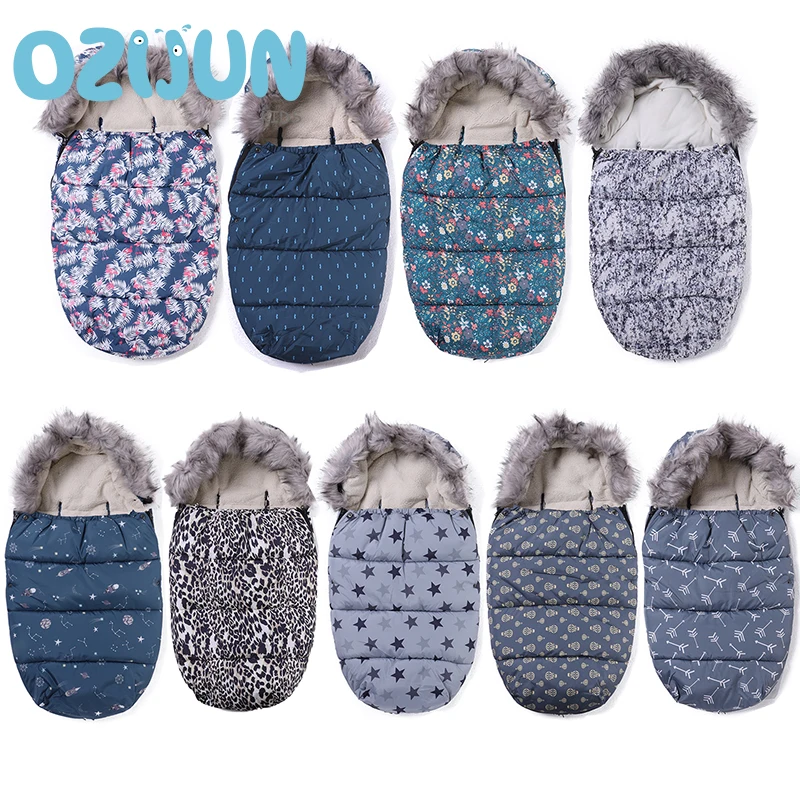 Детский зимний уличный спальный мешок для коляски чехол ног толстые теплые