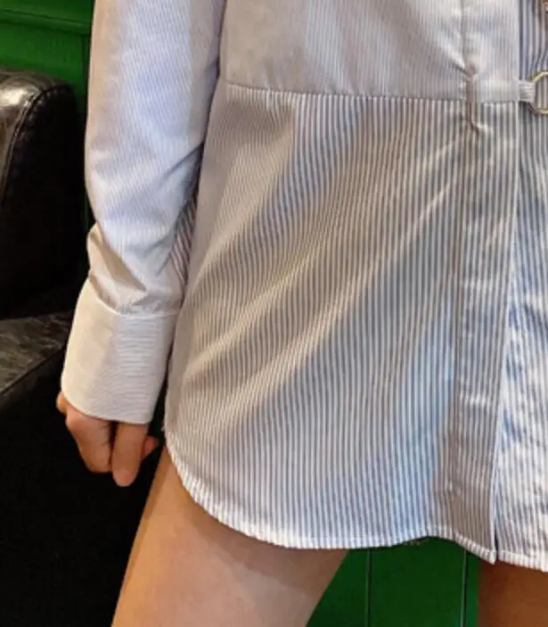

2021 Early Spring New Women Shirt French Elegant Pinstripe Buckle Lapel Loose Wild Blouse Top