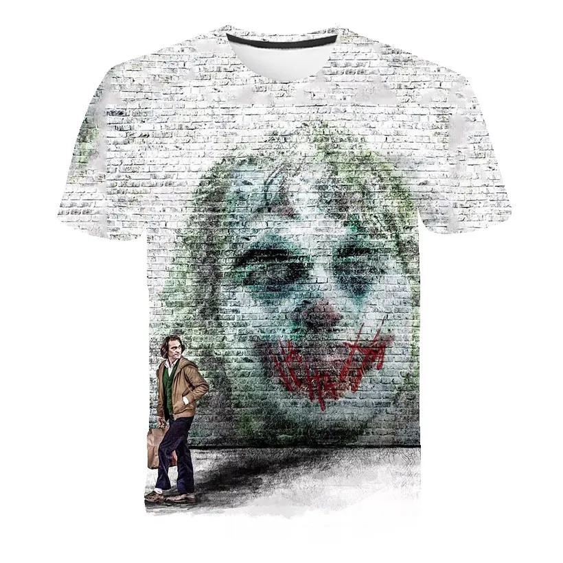 Joker Joaquin Phoenix веселое Harajuku футболка мужская Новинка белая Повседневная homme cool antihero Хип Хоп Футболка уличная - Цвет: Asian size 5156