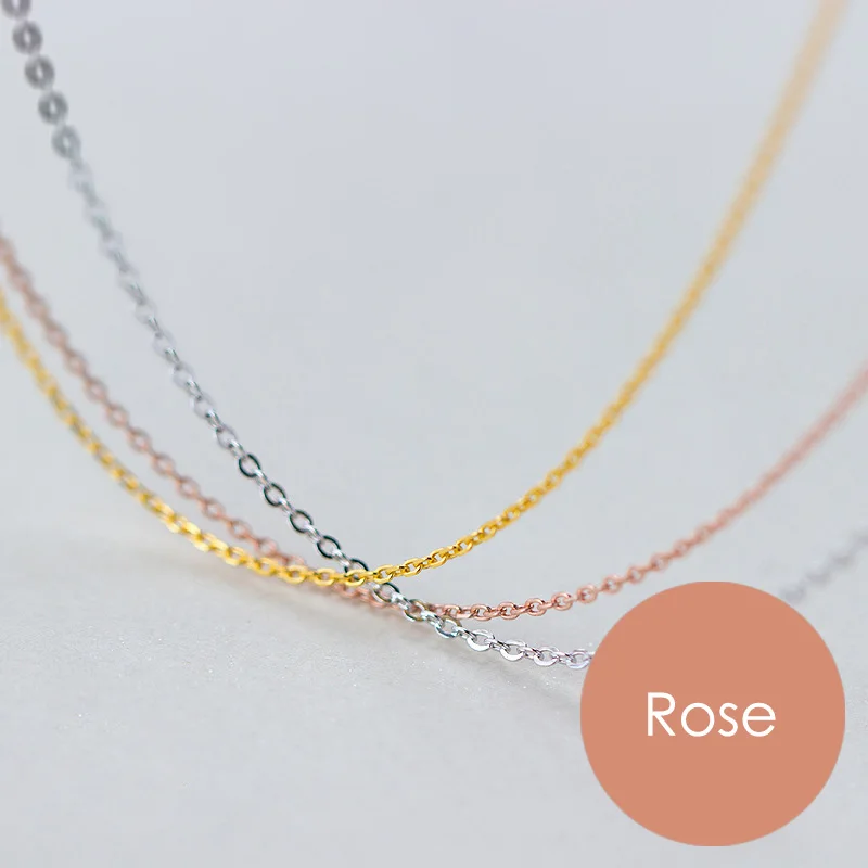 1 Pcs Rose Trusta 925 пробы серебряные ювелирные изделия Женская мода крест цепь аксессуары цепь ожерелье подарок для девушек леди DS1478 - Окраска металла: 1 Pcs Rose